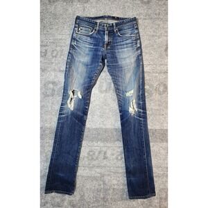 Adriano Goldschmied  jeans mens 29x34 Blue Distressed Slim  Tapered Stretch